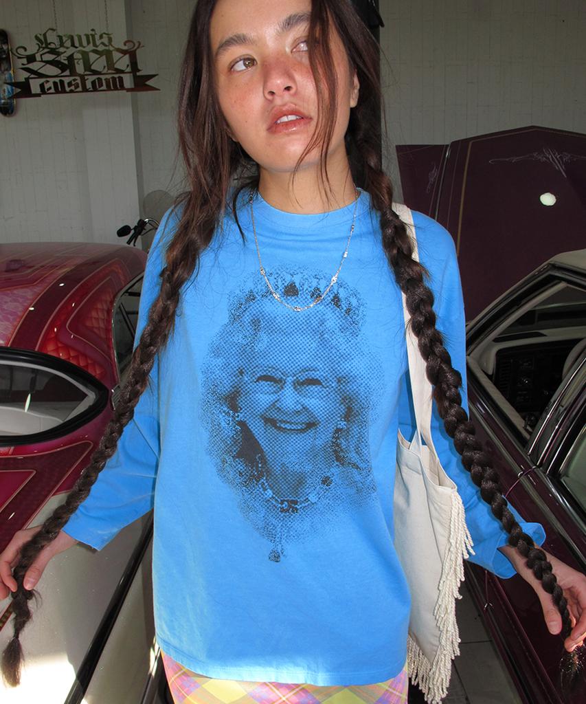 CENTAUR.KR My Queen Pigment Long Sleeve T-Shirt_Water