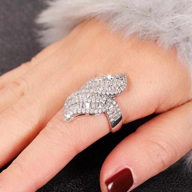 

CAOSHI Delicate Geometry Cubic Zirconia Rings Gorgeous Wedding Party Jewelry for Women Silver Color Daily Wearable Accessories 10