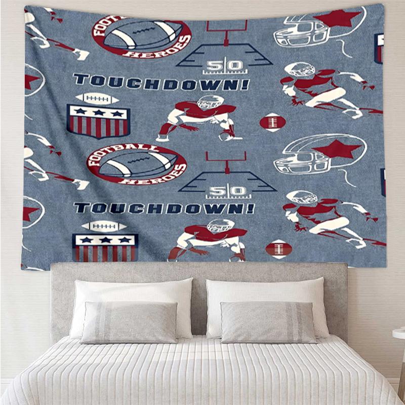 American-football Print Tapestry, Backdrop, Easy Setup, Ideal for Bedroom, Office & Living Room, with Aesthetic Wall Hanging Decor.