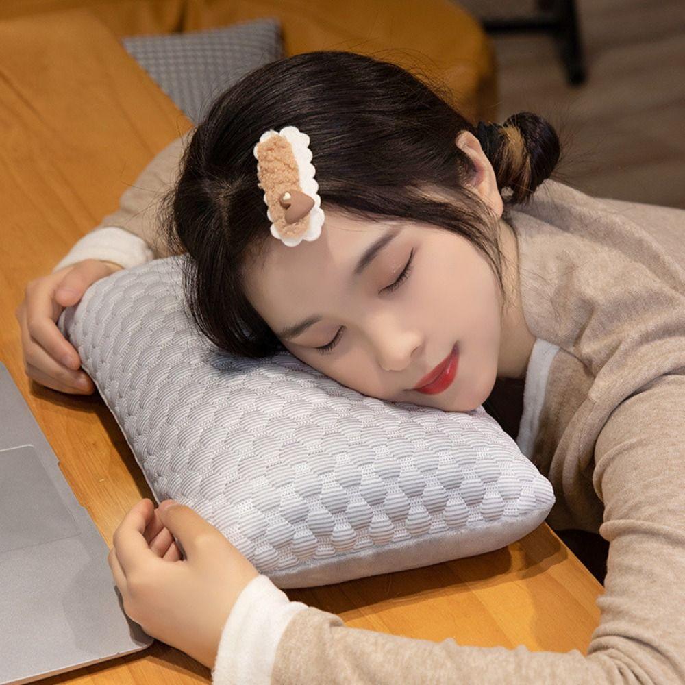 Washable Summer Sleeping Mat Slow Rebound Students Pillow Ice Silk Pillow  Cervical Protection