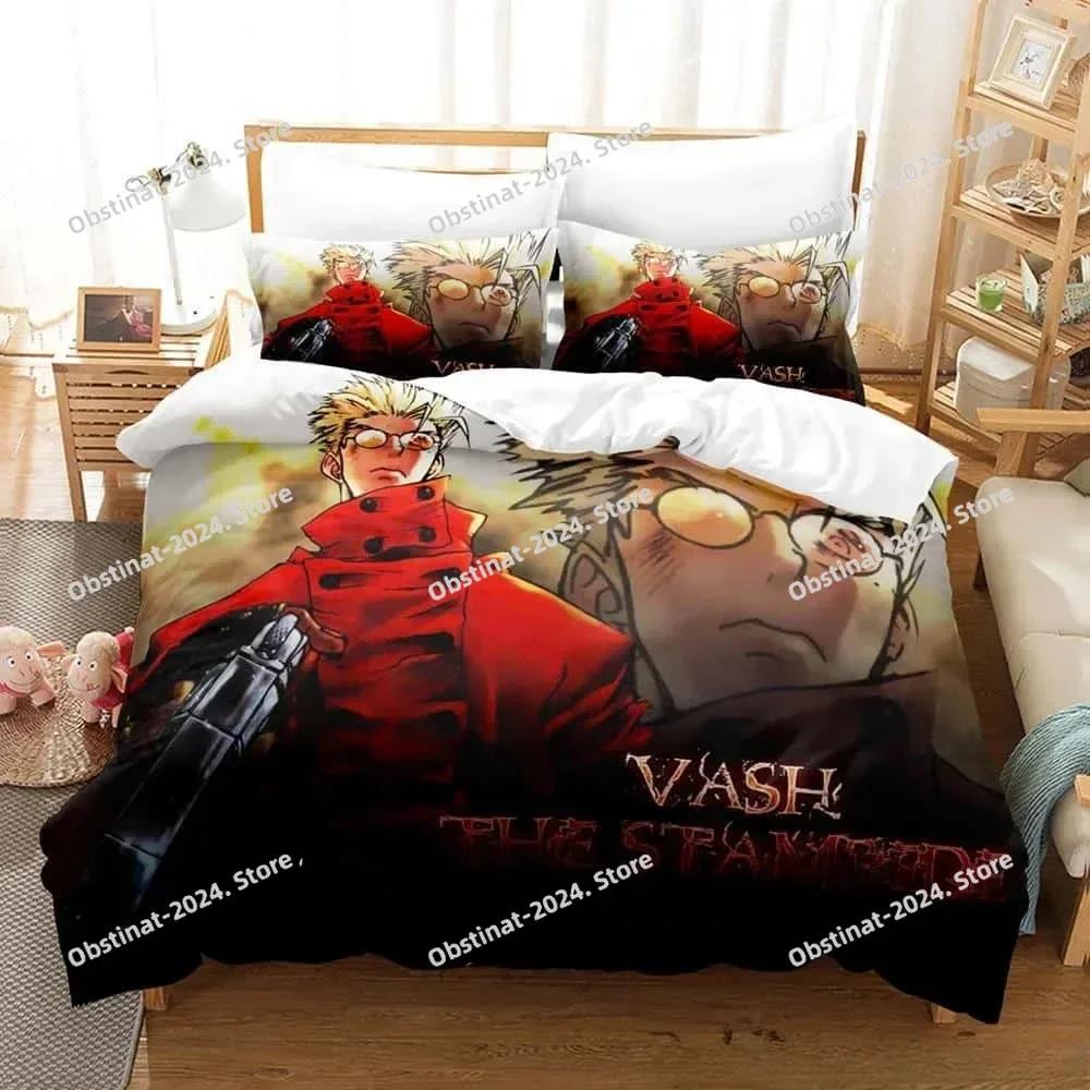 New Anime Game TRIGUN STAMPEDE Bedding Set Printed Bed Set With Pillowcase Duvet Cover Soft Single Double Queen Super King Size
