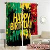 2pcs   2D FLAT PRINTING Curtains (Without Rod) Tropical Birthday(1) Modern Curtain Fabric Yarn Curtains Decorations Outdoor