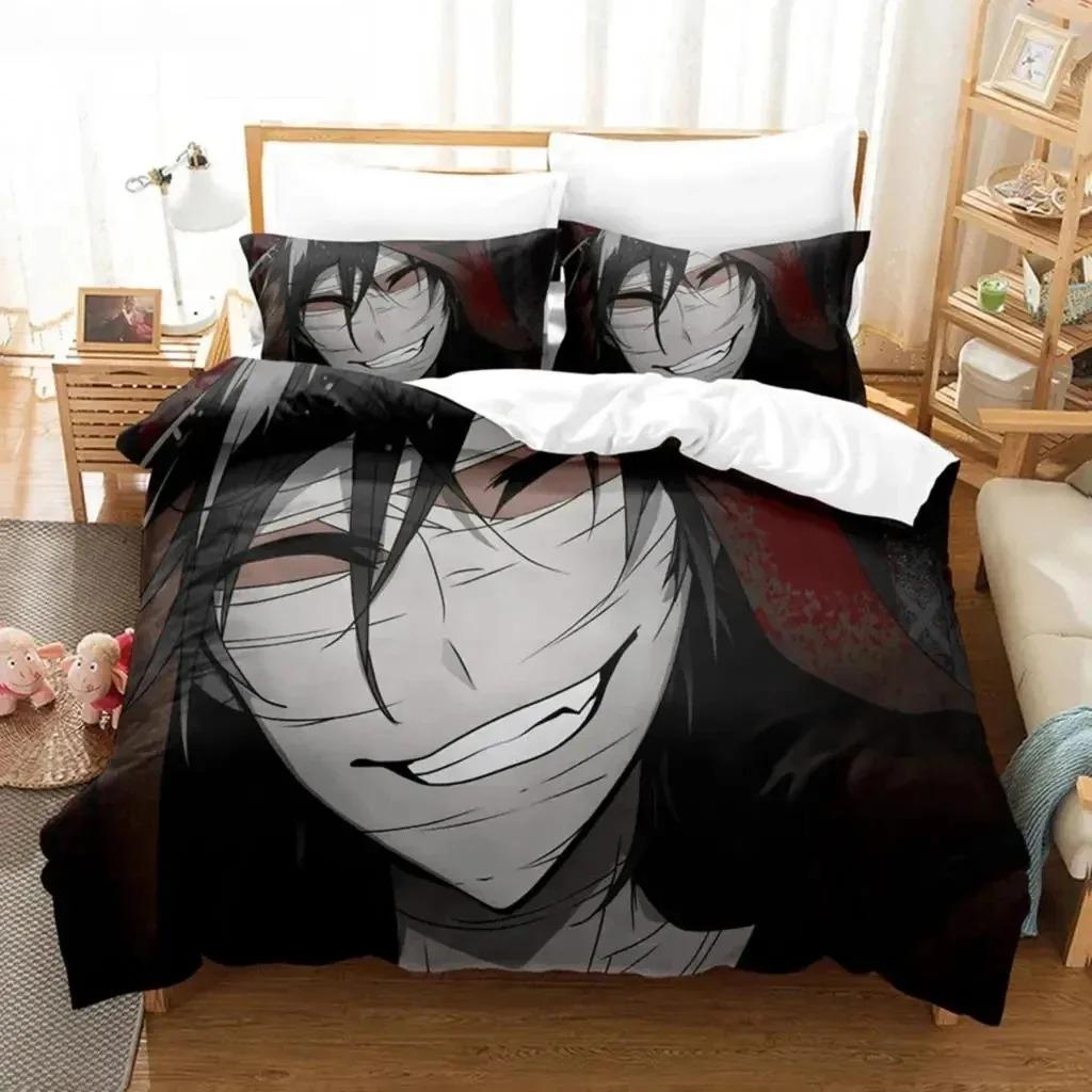 Conjunto de cama de anime com impressão 3D Anjos da Morte Meninos Meninas Twin Queen Size Capa de edredom Fronha Cama Crianças Adultos Têxteis para casa