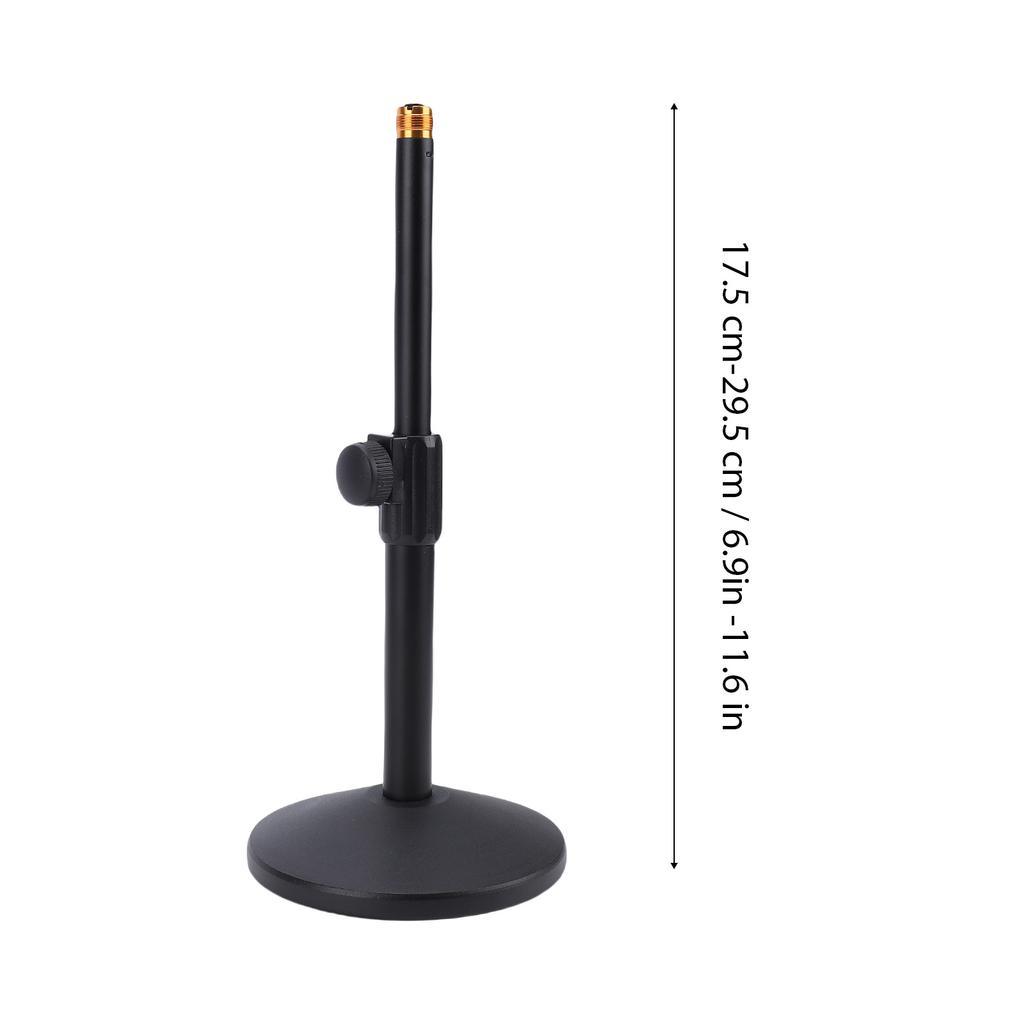 Desktop Microphone Stand Heavy Duty Metal Adjustable Height Desk Mic Stand with 5 8 to 3 8 Adapter Non Slip Pads for