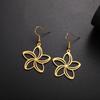 Skyrim Five Petal Flower Pendant Stainless Steel Earrings For Women's Fashion Vintage Elegant Bohemian Summer Jewelry Gifts