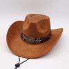 Minority Men'S And Women'S Jazz Hats, European, American And British Style New Woolen Top Hats, Western Denim Middle Edge Curl Top Hats