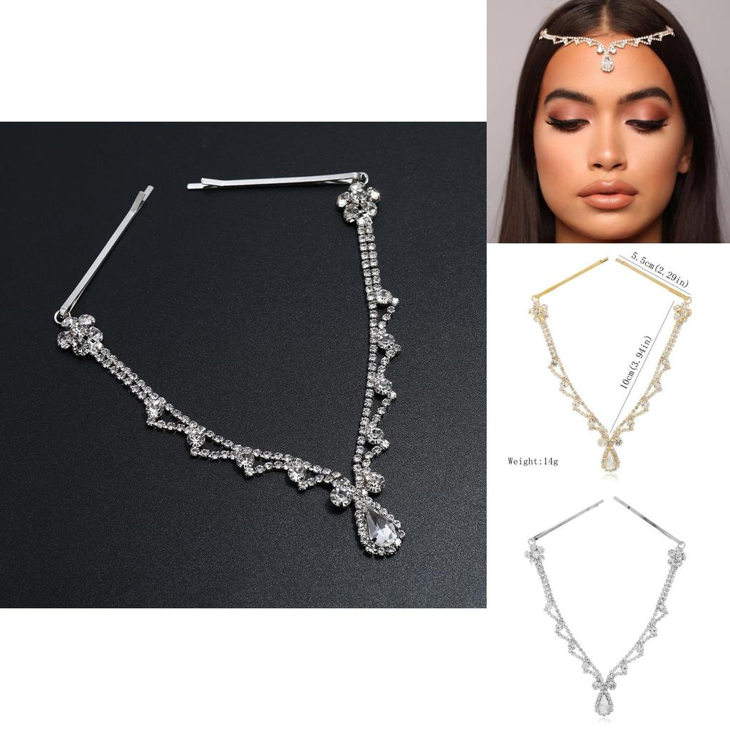 Elegant Water Drop Crystal Headband With Geometric Design For Wedding And Gift Giving