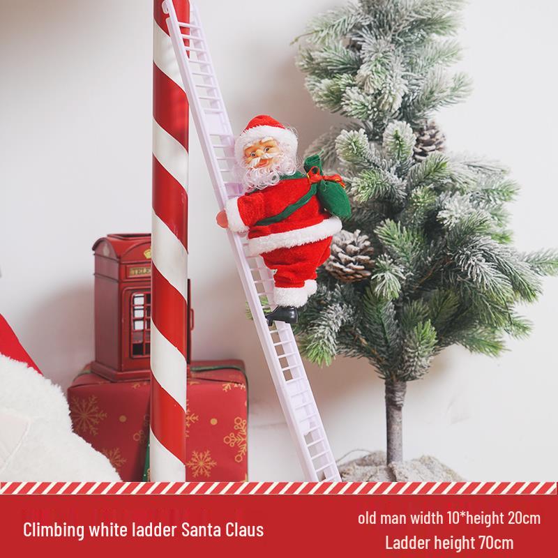 Santa Claus Climbing Rope Tree Ornaments - Christmas Wall Hanging Decorations