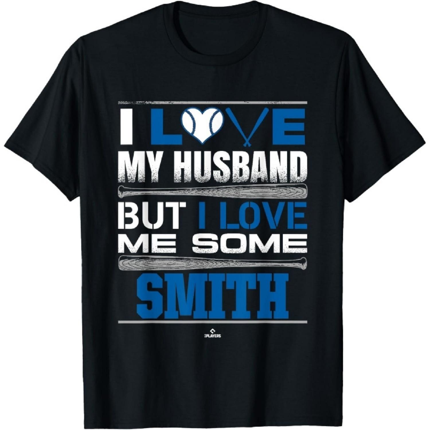 

I Love My Husband Will Smith Los Angeles Baseball MLBPA T-Shirt1 XXXXXL чорний