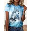Summer Cute Dog Short Sleeve T Shirt Fun Animal Round Neck Short Sleeve T Shirt Loose and Comfortable for Men and Women
