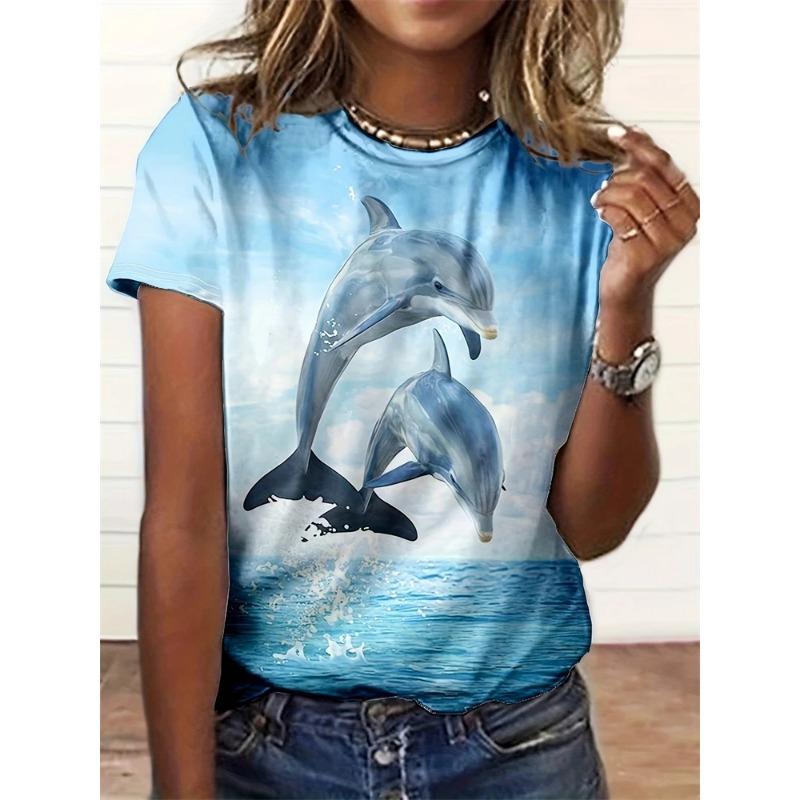 Summer Cute Dog Short Sleeve T Shirt Fun Animal Round Neck Short Sleeve T Shirt Loose and Comfortable for Men and Women
