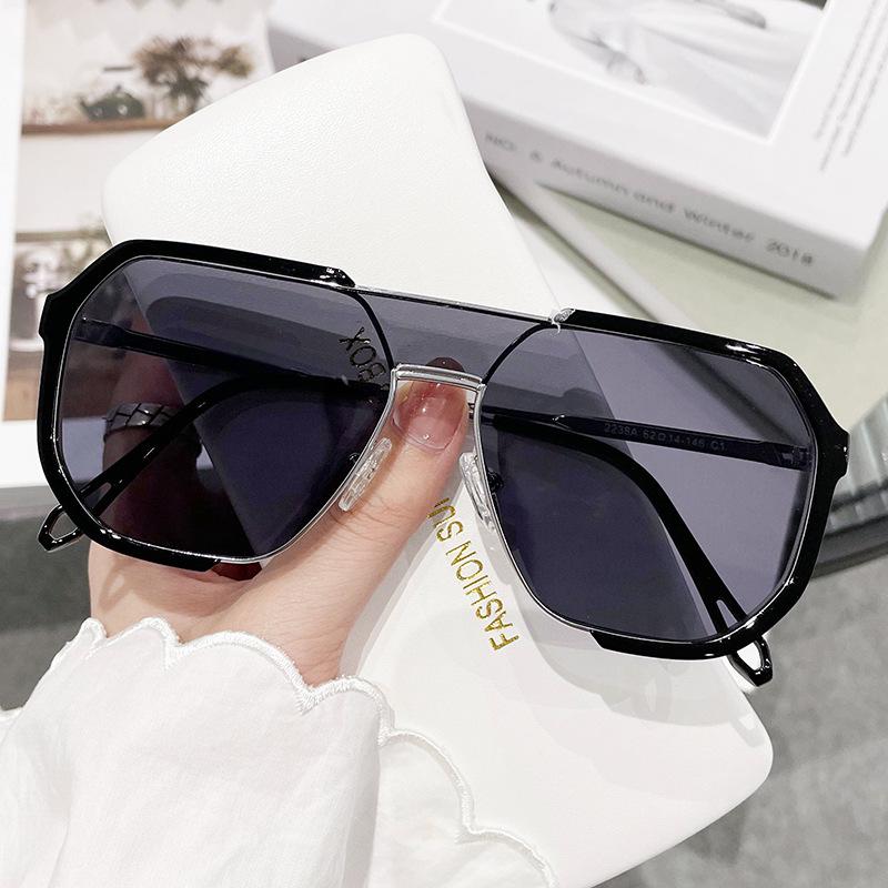 Unisex Myopia-Compatible Sunglasses with Large Retro Frame - Xiaohongshu Style #2238