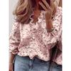 Long-Sleeved Ruffled Shirt for Women Long Sleeves Ruffles V-neck Shirt Shirt