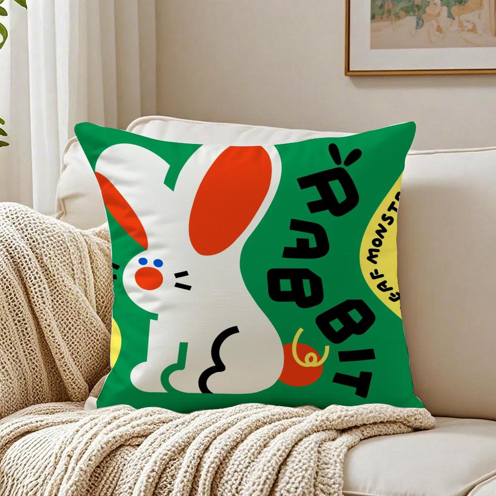 Chinese Zodiac Print Cushion Cover Linen Pillowcase Soft  for Sofa Bed Home Room Decor