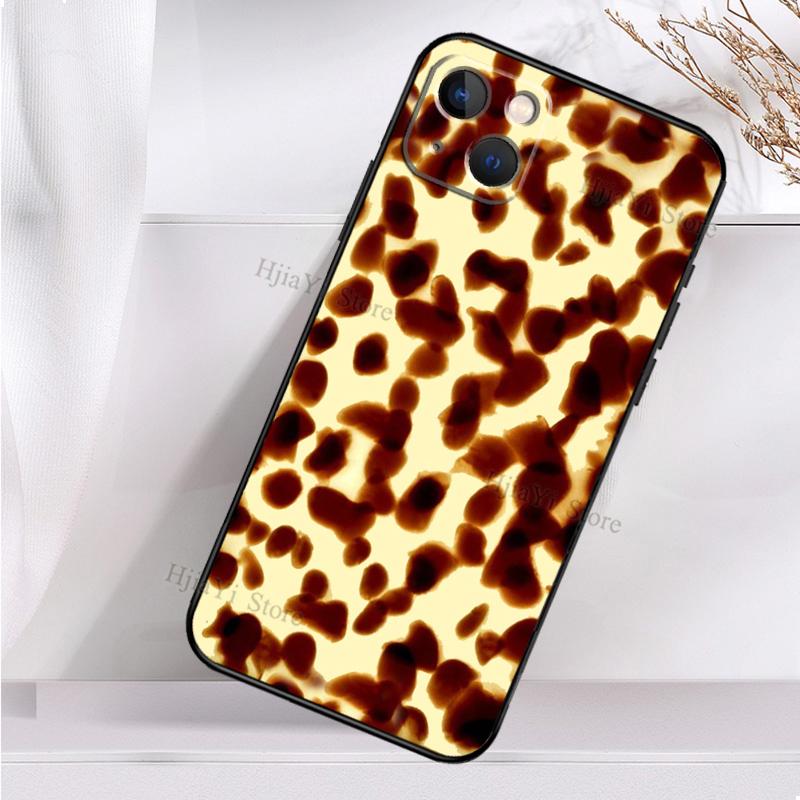 Tortoise Pattern Tortoiseshell Silicone Phone Case For iPhone 11 14 12 13 Pro Max Mini X XR XS Max 6 7 8 Plus SE 2020 Cover