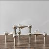Creative 3-Leg Candle Holder Light Luxury Alloy Candelabra for Hotel, Party, Dinner & Western Restaurant Table Decor
