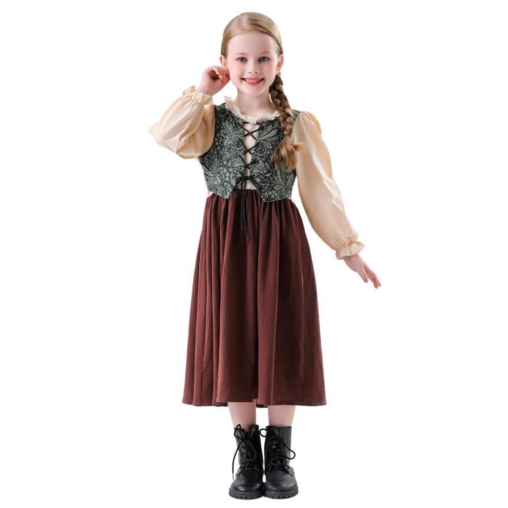 Cosplay halloweenské kostýmy Evropské a americké středověké retro šaty pro dětský den cos červen 1 kostýmy pro jevištní vystoupení