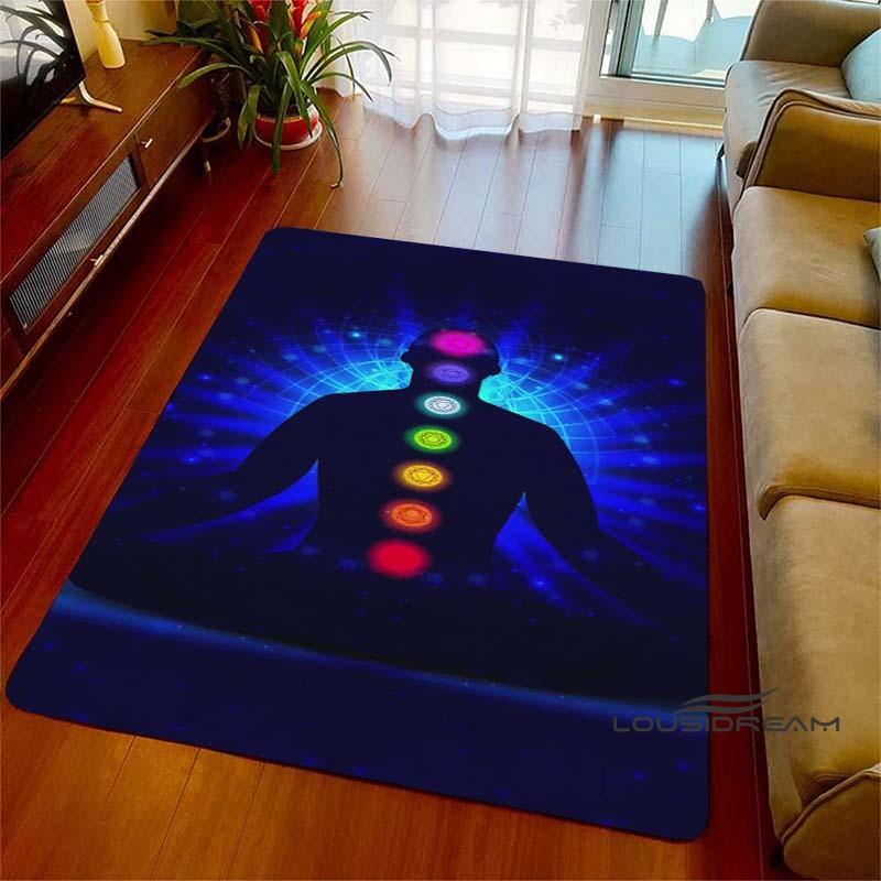 3D Rainbow 7 Chakra Rug, Bedroom Rug for Living Room, Home Sofa Decor, Kids Play Mat, Large Decor Rug, Yoga Meditation001