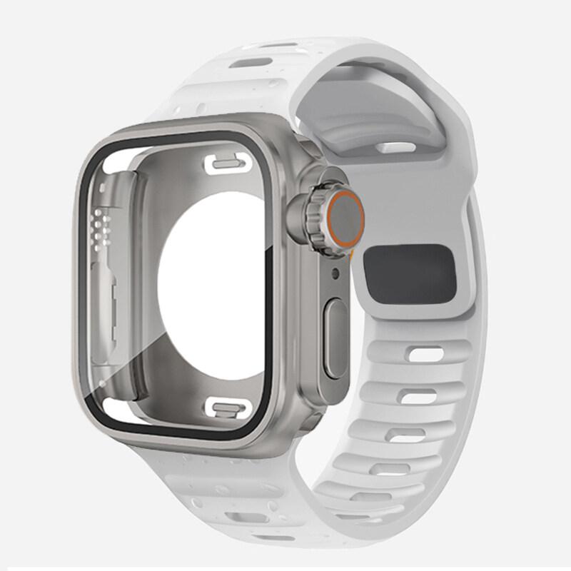 360 Waterproof Case+Silicone Strap for Apple Watch 9 8 7 Band Appearance Upgrade Ultra 49mm Iwatch Series 8 7 6 SE 5 4 3 2 1