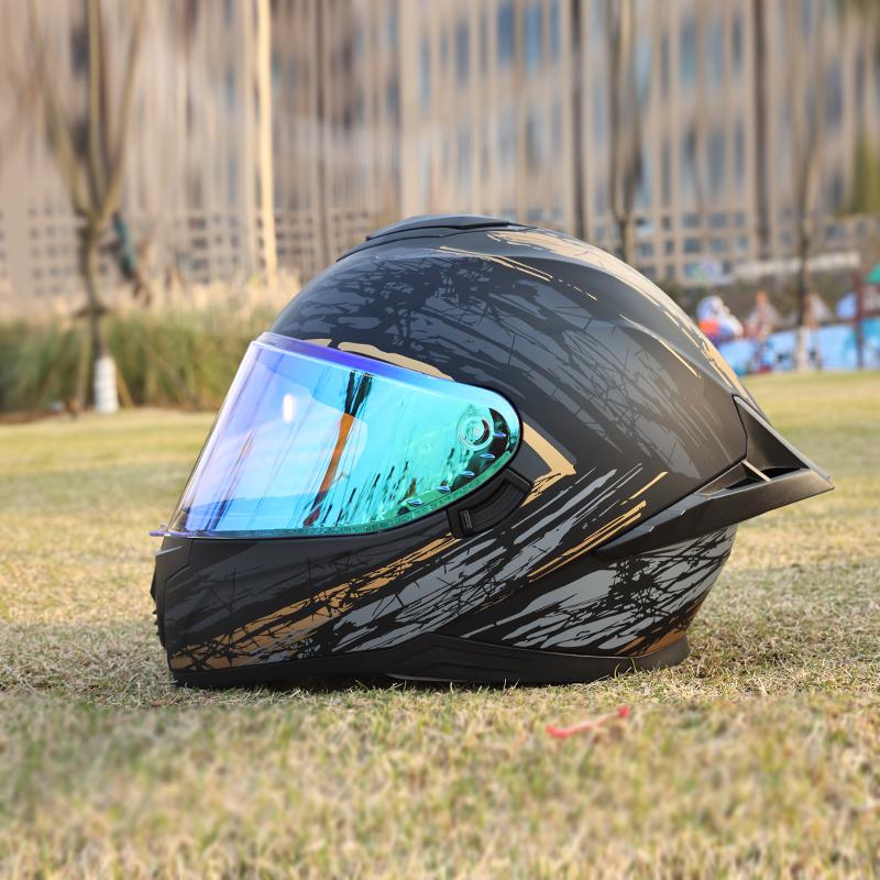 Motorcycle helmet,ABS men's and women's dual lens full face helmet, motorcycle sports car, all season full face helmet DOT