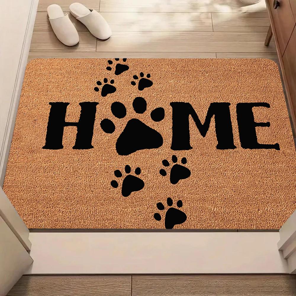 Pet Lover Paw Print Door Mat Home Sweet Home Funny Quote Love Pattern Non-Slip Entrance Mat Decorative House Floor Area Rug