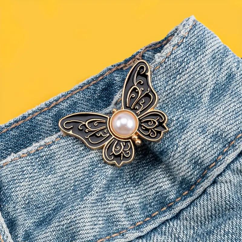 

Пряжка-бабочка для талии, съемная пряжка, эластичная пряжка для джинсов, манжет, воротников, многофункциональная съемная пуговица без шитья, пуговица для талии 1pc чёрный