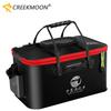 New 30-50cm Fishing Bucket EVA Foldable Carrying Handle Collapsible Live Fish Box with Side Pocket and Zipper for Travel Camping