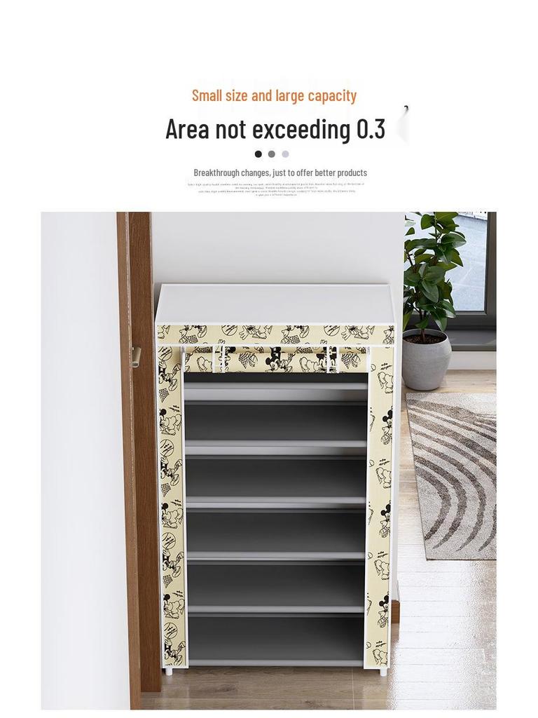 Multi-Layer Indoor Shoe Rack with Curtain