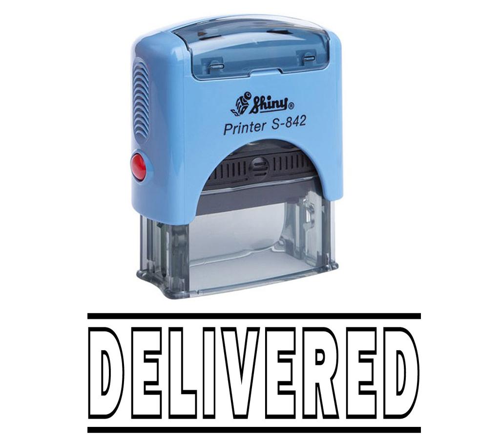 DELIVERED Self Inking Rubber Stamp Custom Shiny Office Stationary Stamp