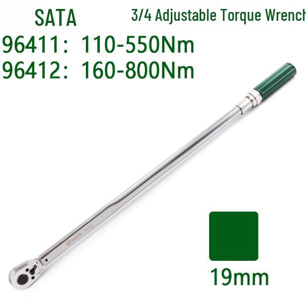 Adjustable Torque Wrench SATA 3/4 96411-96412, Heavy-Duty 110-800 Nm 96411