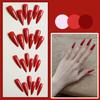 24Pcs Solid Red False Nails Long Press On Nails Long Lasting False Nails Wearable Full Cover Nails Tips Acrylic Nail Tips