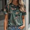Summer Garden Flower 3D Print T-shirts Women Streetwear Fashion Casual Short Sleeve T Shirt O-neck Tees Tops Clothing