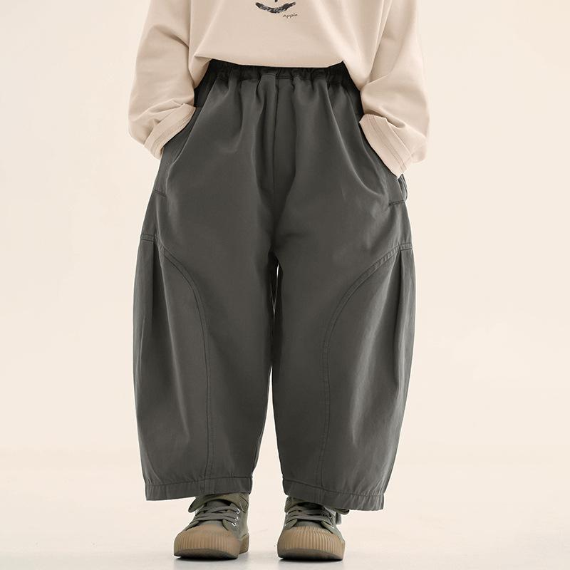 Boys Kids Korean Style Solid Casual Cotton Long Pants For Spring Autumn 90cm