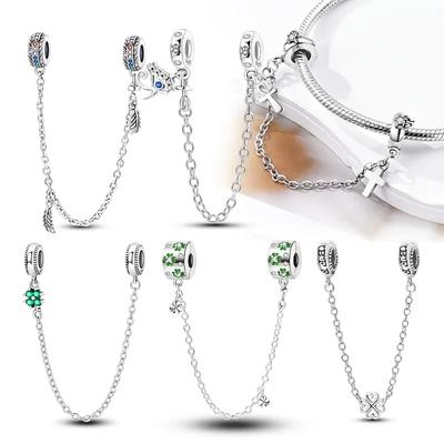 Copper Angel Charm Lucky EyeandCross Bead Copper Safety Chains For Genuine Bracelets DoItYourself Beautiful Jewellery Gift For Women