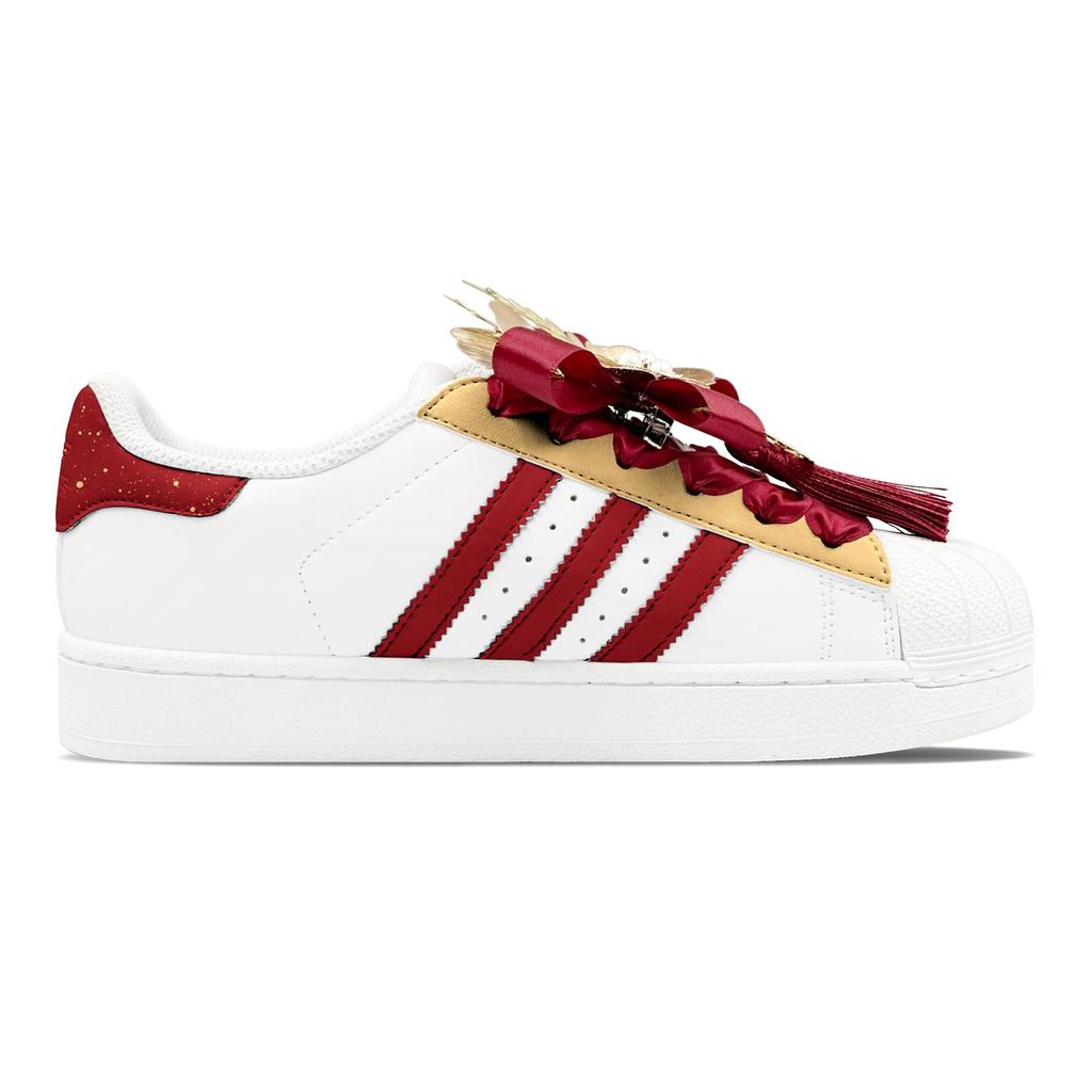 adidas Originals Superstar 2 Skateboard Shoes Unisex Low Top White/Red/Yellow JH9976(Team1655-S-BOX)