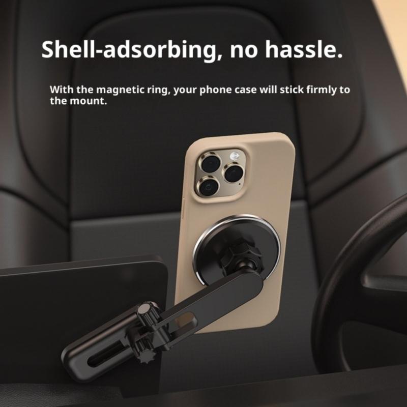Foldable Magnetic Car Phone Holder Suction Cup Mount Stand for Phone 17 16 Mount Holder for Windshield and Dashboard