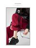 2025 Women's White-Gray Striped Wide-Leg Sweatpants: Spring/Autumn Casual Loose Fit Joggers