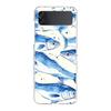 Transparente Handyhülle für Samsung Galaxy Z Flip 3 4 5 6 7 Harte Falt-PC Z Flip3 Flip4 Hülle Sardinen Wasserprodukt