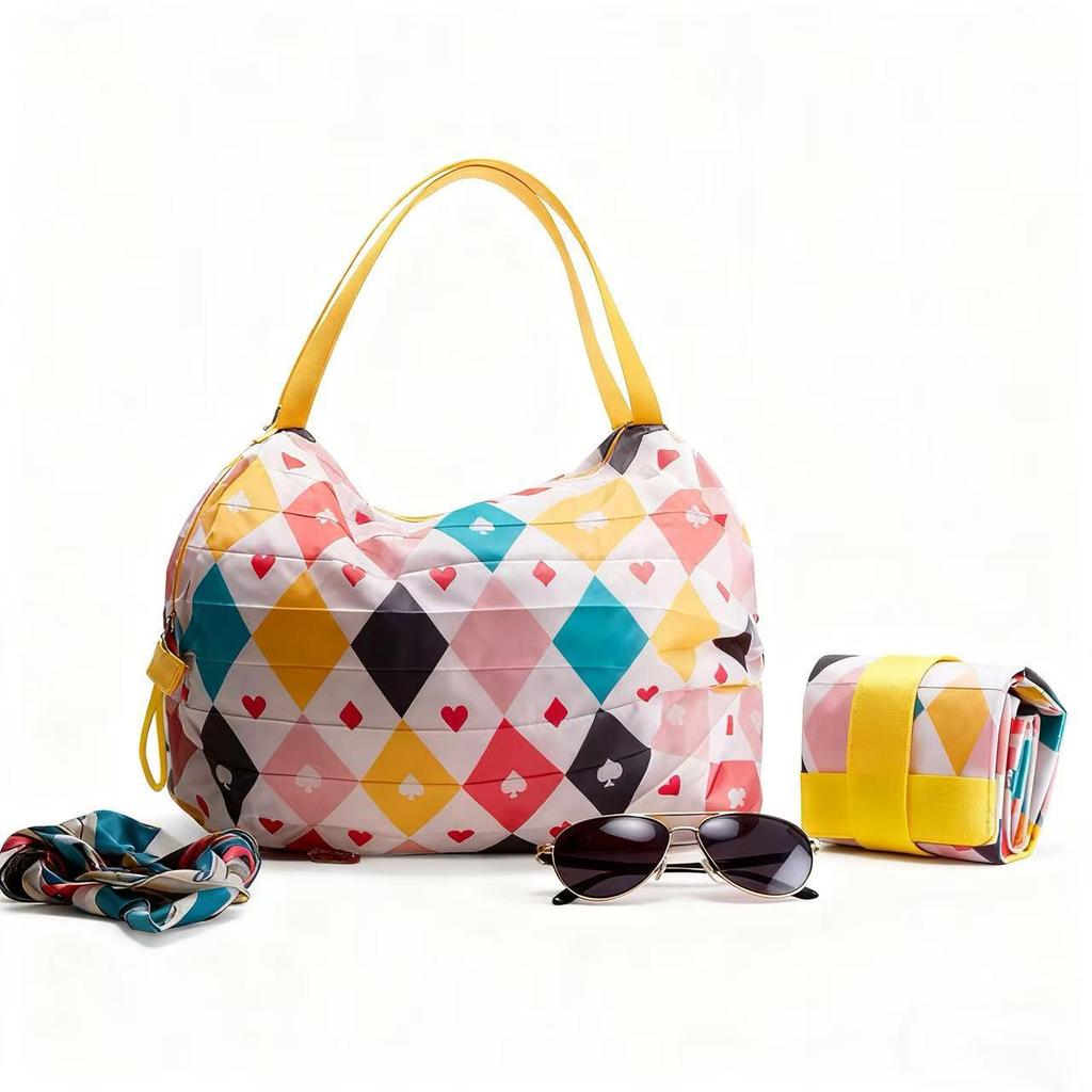 Miljövänlig japansk hopfällbar axelväska – Bärbar, Förstärkt matkasse & Resväska