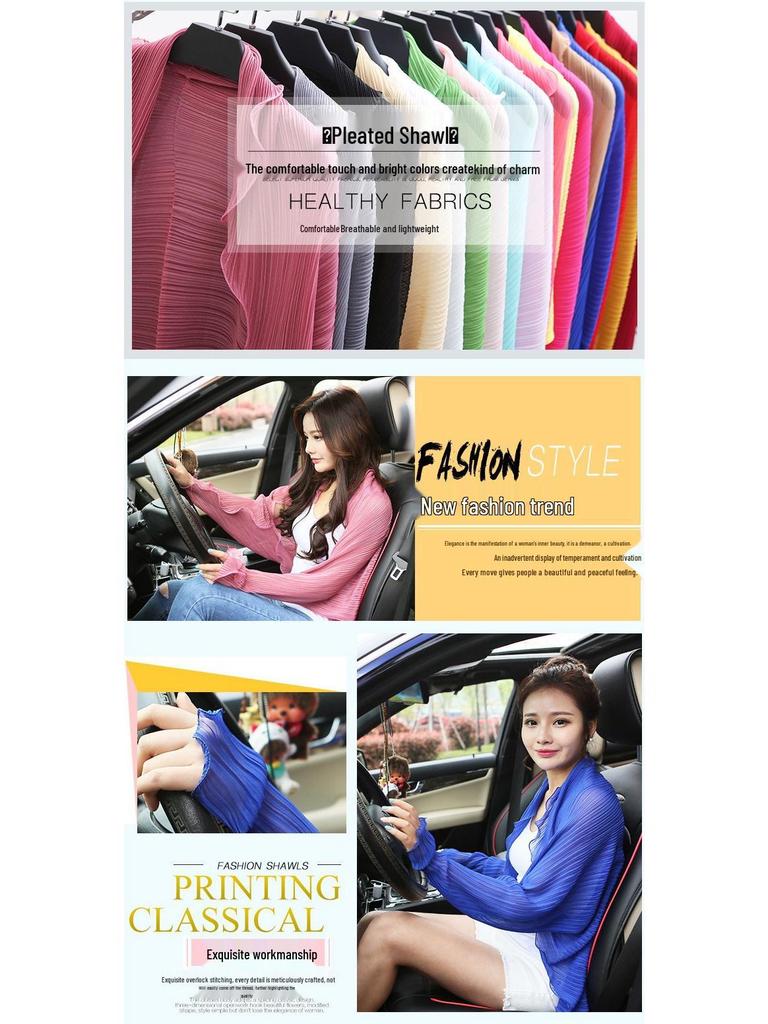 Women's Long Sleeve Lightweight Anti-UV Chiffon Shawl