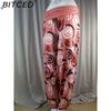 BITCED 15 Color Women Casual Elastic Waist Plus Size Print Long Trousers Straight Loose Long Pants Haren