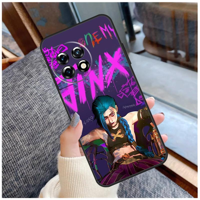 Arcane Jinx Vi Anime Case For OnePlus Nord 2 2T CE 3 Lite N20 N10 N100 N200 8T 9R 10R 10T 11 8 9 10 Pro Cover