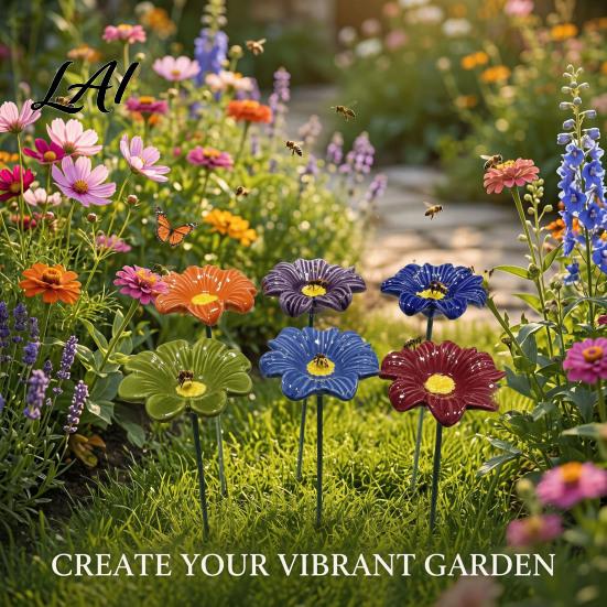 Backyard Bee Bath Station Ceramic Watering Station Garden Flower Stake Butterfly Water Weather Resistant Hydration Tool Feeder Pollinator