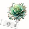 Rose Badge Reel - 2D Extendable ID Clip for Nurses, Doctors, and Medical Staff.