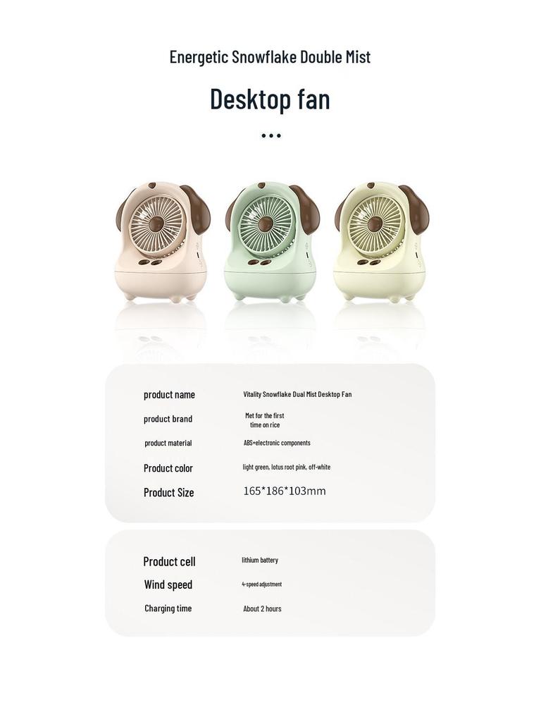 Mini Cartoon Desktop Air Cooler: USB-Powered Refrigeration & Humidifying Spray Fan