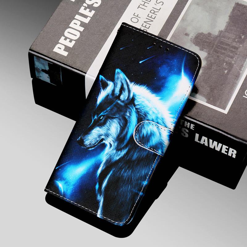 PU Leather Phone Case For Xiaomi 13 12 11T Redmi 13C 12C 10A 9A Note 13 12 11 10 Poco X5 X4 X3 Pro Book Style Painted Wallet Cover With Wrist Strap
