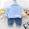 2023 New Boys' Long-Sleeve Cartoon Shirt Set - Spring/Autumn Style