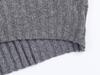 European Style Grey Loose Ribbed Knit Sweater for Women - Autumn 2025