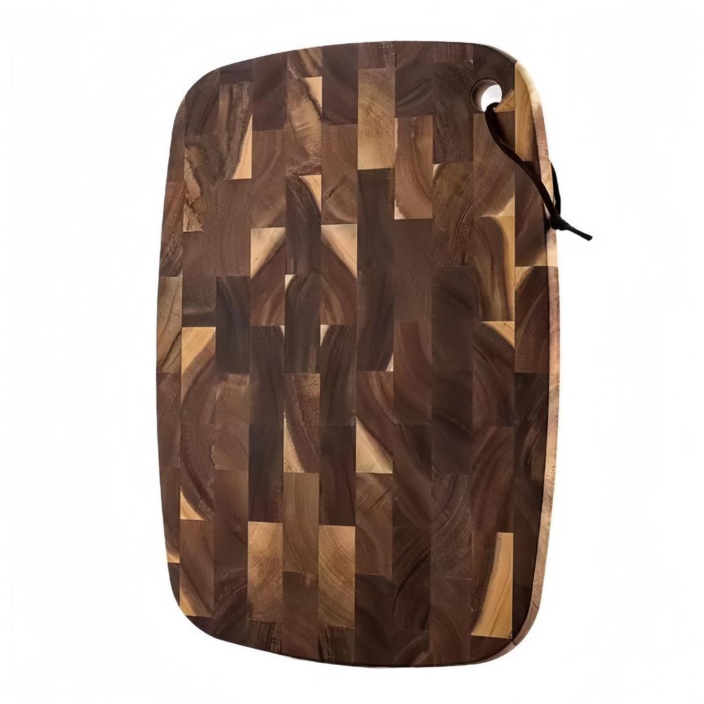 Acacia Wood Geometric Cutting Board - Solid, Anti-Mold, No Cracking