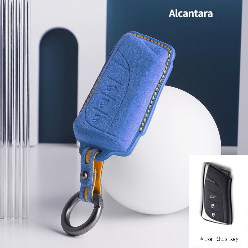 New Suede Key Case Car Key Cover Shell For For Lexus ES NX GS RX UX250 UX260 ES350 LC500 3/4 Button Remote Key Holder Keychain